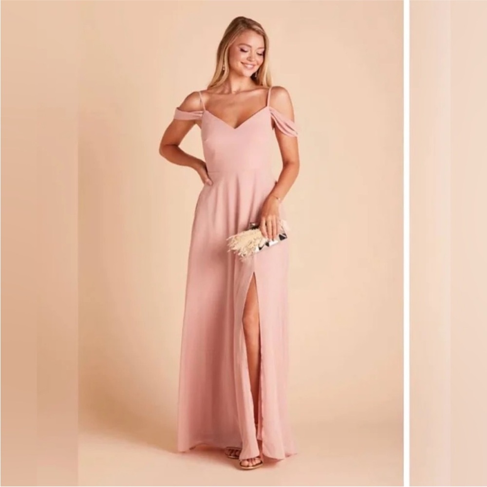 Birdy Grey Blush Pink Off-Shoulder Maxi Dress